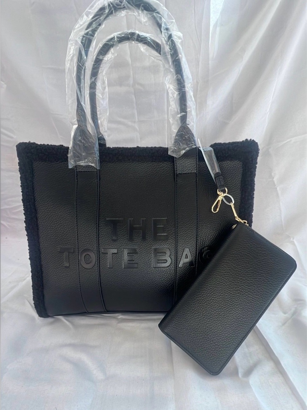 The Tote Bag Black Women's Tote with Wristlet